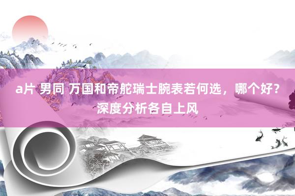 a片 男同 万国和帝舵瑞士腕表若何选，哪个好？深度分析各自上风